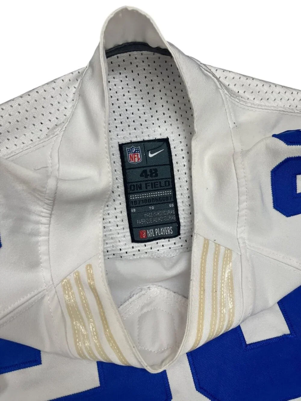Nike Dallas Cowboys NFL Demarco on field white blue mens jersey Sz 48 SKU 10-599